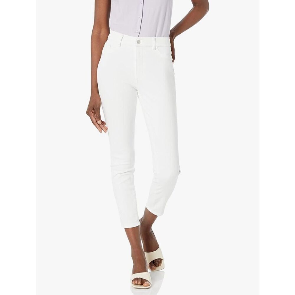 DL1961 Womens Farrow Skinny High Rise Instasculpt Crop Jeans Milk White Size 26